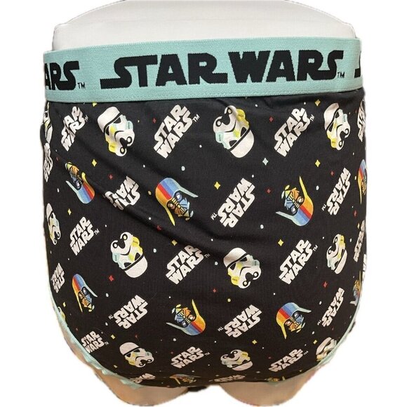 Star Wars + 5 Character Heads Graphic Logo Name Waistband Cotton Cheeky Panties - Picture 4 of 6